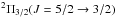 \hbox{${}^2\Pi_{3/2} (J = \linebreak 5/2 \rightarrow 3/2)$}