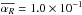 \hbox{$\overline{\alpha_R}=1.0 \times 10^{-1}$}