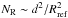 \hbox{$N_{\rm R} \sim d^2/R_{\rm ref}^2$}