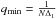 \hbox{$q_{\min} = \frac{1}{N \Delta_1}$}