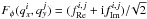 \hbox{$F_{\phi}(q_x^i,q_y^j)=(f_{\rm Re}^{i,j}+{\rm i}f_{\rm Im}^{i,j})/\!\sqrt{2}$}