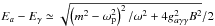\hbox{$E_a-E_{\gamma}\simeq\sqrt{\left(m^2-\omega _{\rm p}^2\right)^2 /\omega ^2 +4g_{a\gamma\gamma}^2B^2}/2$}