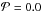 \hbox{$\mathcal{P} = 0.0 $}