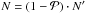 \hbox{$ N=(1-\mathcal{P})\cdot N'$}