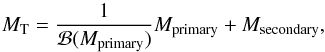 \appendix \setcounter{section}{1} \begin{equation} \label{eq:ucxb:totmass} M_\mathrm{T} = \frac{1}{\mathcal{B}(M_\mathrm{primary})} M_\mathrm{primary} + M_\mathrm{secondary}, \end{equation}