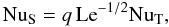 \begin{equation} \nus=q\,\mr{Le}^{-1/2} \nut,\label{class} \end{equation}