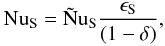 \begin{equation} \nus=\Nts{\epsilon_\mr{S}\over(1-\delta)},\label{nsd} \end{equation}