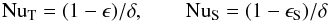 \begin{equation} \nut=(1-\epsilon)/\delta, \qquad\nus=(1-\epsilon_\mr{S})/\delta\label{nudiff} \end{equation}