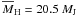 \hbox{$\overline{M}_{\rm H}=20.5~M_{\rm J}$}