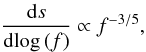 \begin{displaymath} \frac{\mathrm{d}s}{\mathrm{dlog}\,(f)}\propto f^{-3/5}, \end{displaymath}