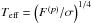 \hbox{$T_\mathrm{eff}=\left(F^{(p)}/\sigma\right)^{1/4}$}