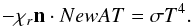 \begin{equation} -\khi_r\vn\cdot\na T = \sigma T^4. \label{bctemp} \end{equation}