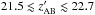 \hbox{$21.5\lesssim z'_{\rm AB}\lesssim22.7$}