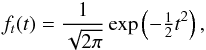 \appendix \setcounter{section}{1} \begin{eqnarray} f_t(t)=\frac{1}{\sqrt{2\pi}}\exp\left(-\tfrac{1}{2}t^2\right), \end{eqnarray}