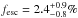 \hbox{$f_{\rm esc} = 2.4^{+0.9}_{-0.8}\%$}