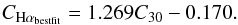 \begin{eqnarray} C_{\rm{H}\alpha_{\rm best fit}}=1.269C_{30} - 0.170.\nonumber \end{eqnarray}