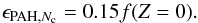 \begin{equation} \epsilon_{\mathrm{PAH},N_{\rm c}}=0.15f(Z=0). \label{eq:pepah} \end{equation}