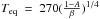 \hbox{$T_{\rm eq}~=~270(\frac{1-A}{\beta})^{1/4}$}