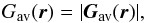 \appendix \setcounter{section}{1} \begin{eqnarray*} G_{\rm av}(\bm{r})=|\bm{G}_{\rm av}(\bm{r})|, \end{eqnarray*}