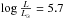 \hbox{$\log{\frac{L}{L_{\odot}}}=5.7$}