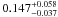 \hbox{$0.147^{+0.058}_{-0.037}$}
