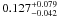 \hbox{$0.127^{+0.079}_{-0.042}$}