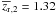 \hbox{$\overline{z_{\rm r}}_{,2} = 1.32$}