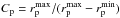 \hbox{$C_{\rm p} = r_{\rm p}^{\rm max}/(r_{\rm p}^{\rm max} - r_{\rm p}^{\rm min})$}