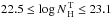 \hbox{$22.5 \leq \log N_{\rm\,H}^{\rm\,T} \leq 23.1$}