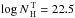 \hbox{$\log N_{\rm\,H}^{\rm\,T}=22.5$}