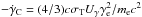 \hbox{$-\dot\gamma_{\rm C} = (4/3)c\sigma_{\rm T} U_\gamma \gamma_{\rm e}^2/m_{\rm e}c^2$}