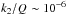 \hbox{$k_2 / Q_\pp \sim 10^{-6}$}