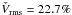 \hbox{$\check V_{\rm rms} = 22.7\%$}