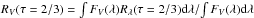 \hbox{$R_V(\tau=2/3)=\int F_V(\lambda)R_{\lambda}(\tau=2/3){\rm d}\lambda/\!\int F_V(\lambda){\rm d}\lambda$}