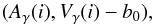 \begin{equation} (A_{\gamma}(i), V_{\gamma}(i)-b_{\rm{0}}), \end{equation}