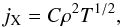 \begin{equation} j_{\rm X} = C\rho^2T^{1/2}, \label{eq:09} \end{equation}