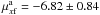 \hbox{$\mu^{\rm a}_{x{\rm f}} = -6.82 \pm 0.84$}