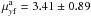 \hbox{$\mu^{\rm a}_{y{\rm f}} = 3.41 \pm 0.89$}