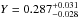\hbox{$Y=0.287^{+0.031}_{-0.028}$}
