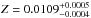 \hbox{$Z=0.0109^{+0.0005}_{-0.0004}$}