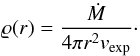 \appendix \setcounter{section}{1} \begin{equation} \varrho(r)={\dot M\over4\pi r^2v_{\rm exp}}\cdot \end{equation}