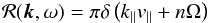 \appendix \setcounter{section}{2} \begin{eqnarray} \mathcal{R}(\vec{k},\omega)=\pi\delta\left(k_{\parallel}v_{\parallel}+n\Omega\right) \end{eqnarray}