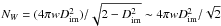 \hbox{$N_W=(4\pi w D_{\rm im}^2)/\sqrt{2-D_{\rm im}^2}\sim 4\pi w D_{\rm im}^2/\sqrt{2}$}