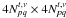 \hbox{$4N^{t,\nu}_{pq}\times 4N^{t,\nu}_{pq}$}