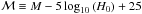 \hbox{${\cal M}\equiv M-5\log_{10}\left(H_0\right)+25$}