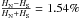 \hbox{$\frac{H_{\rm N}-H_{\rm S}}{H_{\rm N}+H_{\rm S}}=1.54\%$}