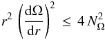 \begin{eqnarray} r^2 \, \left( \frac{{\rm d} \Omega}{{\rm d}r} \right)^2 \, \leq \, 4 \, N^2_{\Omega} \label{nr} \end{eqnarray}
