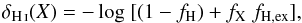 \begin{equation} \delta_{\rm \ion{H}{I}} ({X})= -\log\ [ (1-f_{\rm H}) + f_{\rm X}\ f_{\rm H,ex} ], \end{equation}