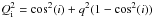 \hbox{$Q_{\rm i}^2=\cos^2(i)+q^2(1-\cos^2(i))$}