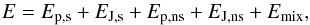\begin{equation} E = \Eps +\EJs +\EdivBp +\EdivBJ +\Emix, \label{eq:kelvin} \end{equation}